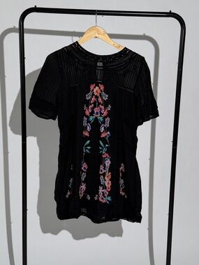Free people embroidered mini dress size small